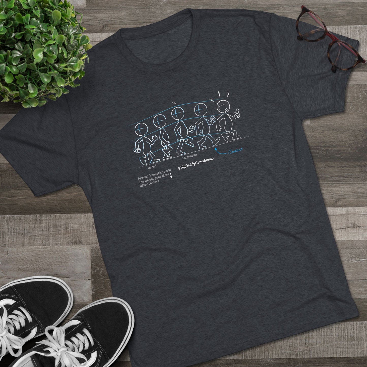 Animation Walk Cycle Unisex Tri-Blend Crew Tee