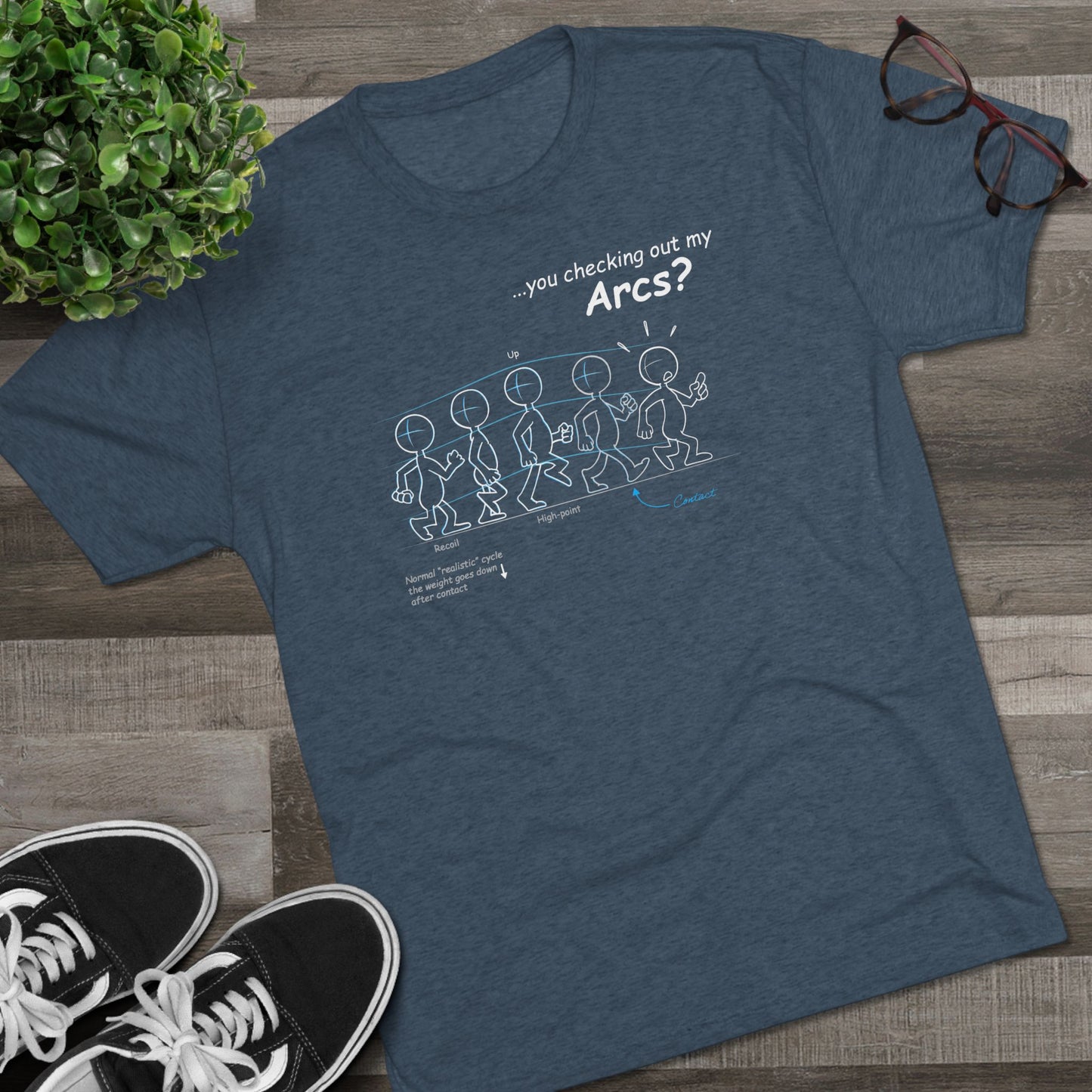 "...you checking out my Arcs?" Unisex Tri-Blend Crew Tee